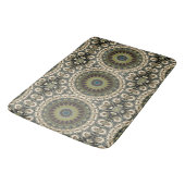 Tapis De Bain Tan Et Vert Abstrait (Angle)