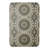 Tapis De Bain Tan Et Vert Abstrait (devant Vertical)