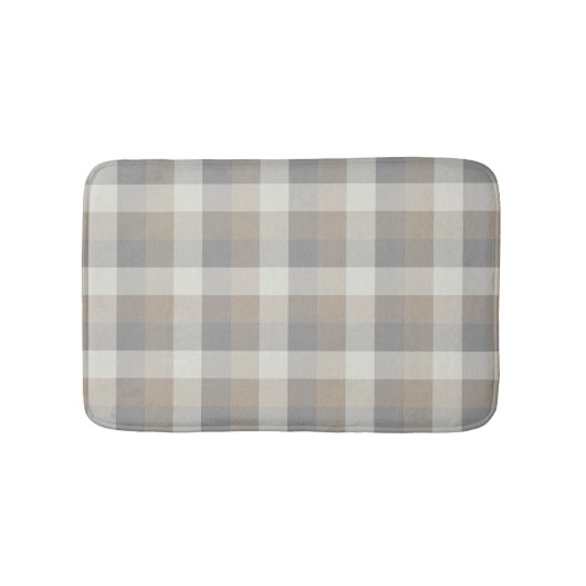 Tapis De Bain Tan Grey Ivory Neutre Rustique Plaid (Devant)