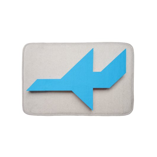 Tapis De Bain Tangram bleu d'avion (Devant)