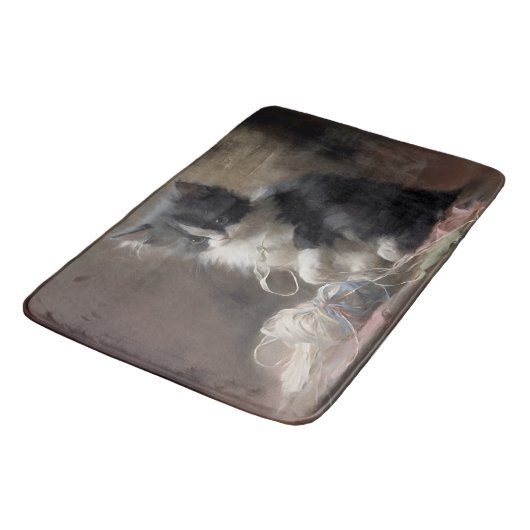 Tapis De Bain Tangup Dans Fun Black and White Kitten (Angle)