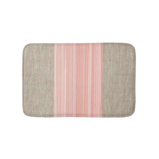 Tapis De Bain Tapis à rayures orange bracelet pêche douce (Devant)