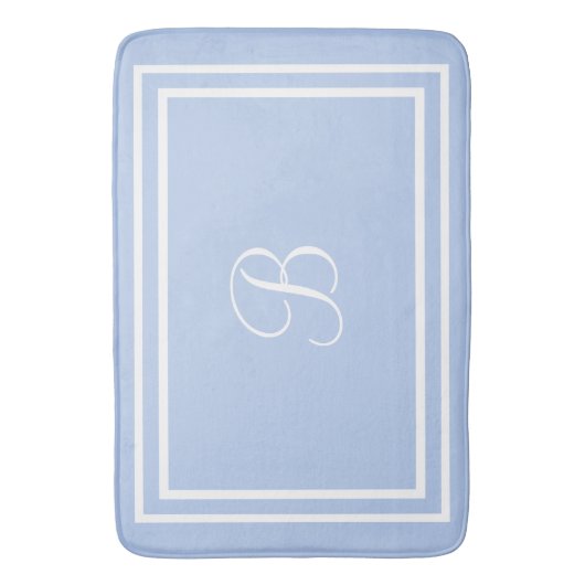 Tapis De Bain Tapis bleu initial ou nom (devant Vertical)