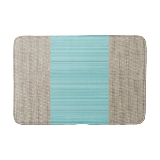 Tapis De Bain Tapis de burlap bleu bleu turquoise (Devant)