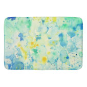 Tapis De Bain Tapis de douche jaune vert abstrait d'aquarelle (Devant)