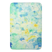 Tapis De Bain Tapis de douche jaune vert abstrait d'aquarelle (devant Vertical)