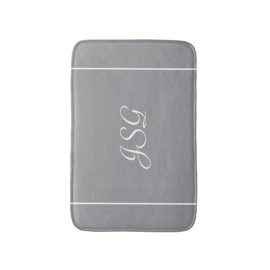 Tapis De Bain Tapis monogramme gris (Devant (Vertical))