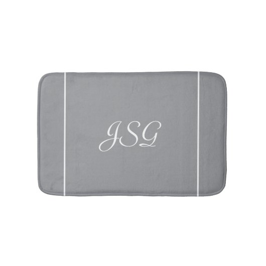 Tapis De Bain Tapis monogramme gris (Devant)