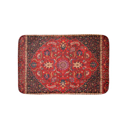 Tapis De Bain Tapis perse rouge de Mashhad Bath Mat (Devant)