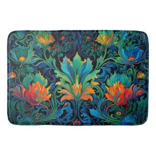 Tapis De Bain Tapisserie florale Abstraite Gras Vivid Coloré