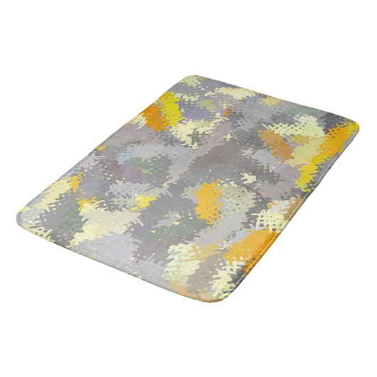Tapis De Bain Tapisserie jaune et gris (Angle)