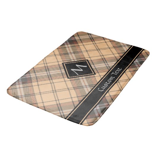 Tapis De Bain Tartan beige et Brown (Angle)