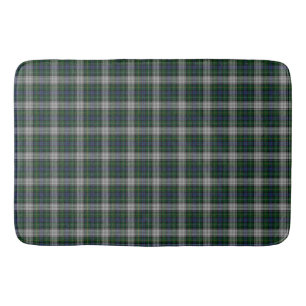 Tapis De Bain Tartan Campbell Robe Blanc et Vert