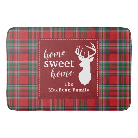 Tapis De Bain Tartan de Noël MacBean Maison Douce Fête (Devant)