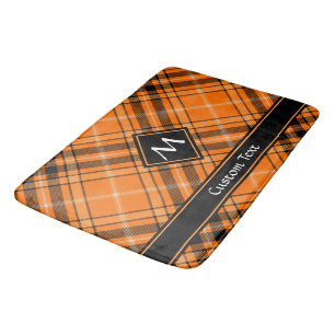 Tapis De Bain Tartan orange d'Halloween
