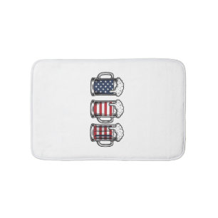 Tapis De Bain Tasses à bière patriotiques Vintage Vector Design