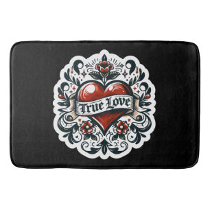 Tapis De Bain Tatouage Autocollant Style Artistique Cœur Amour V