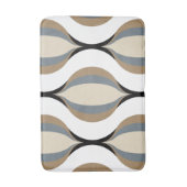 Tapis De Bain Taupe Beige Tan Gris Blanc Noir Vagues d'oignon (Devant (Vertical))