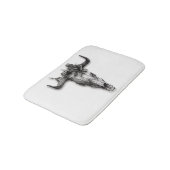 Tapis De Bain Taureau et Rose noir et blanc (Angle)
