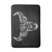 Tapis De Bain Taureau tribal noir et blanc / Ox (Devant (Vertical))