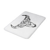 Tapis De Bain Taureau tribal noir et blanc / Ox (Angle)