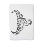 Tapis De Bain Taureau tribal noir et blanc / Ox (Devant (Vertical))