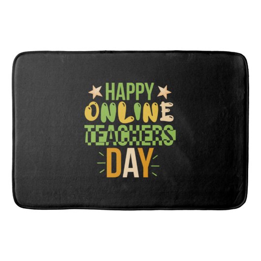 Tapis De Bain Teacher Art Happy Online Teacher Day (Devant)