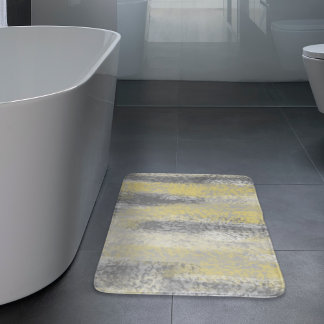 Tapis De Bain teintes douces Abstraites gris jaune