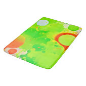 Tapis De Bain Teintes Vertes & Orange (Angle)