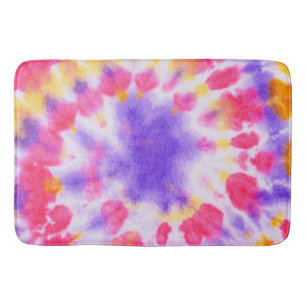 Tapis De Bain Teinture rouge violet blanc