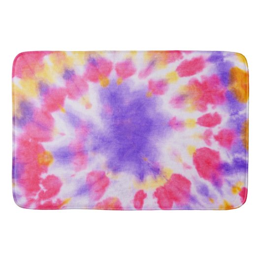 Tapis De Bain Teinture rouge violet blanc (Devant)