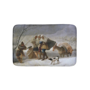 Tapis De Bain Tempête de neige en hiver (par Francisco Goya)
