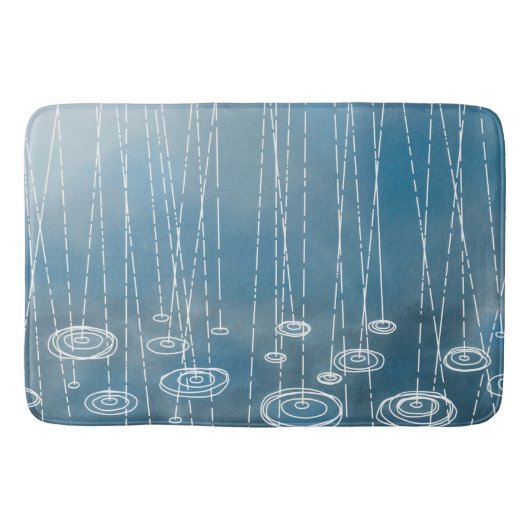 Tapis De Bain Tempête de pluie bleue (Devant)
