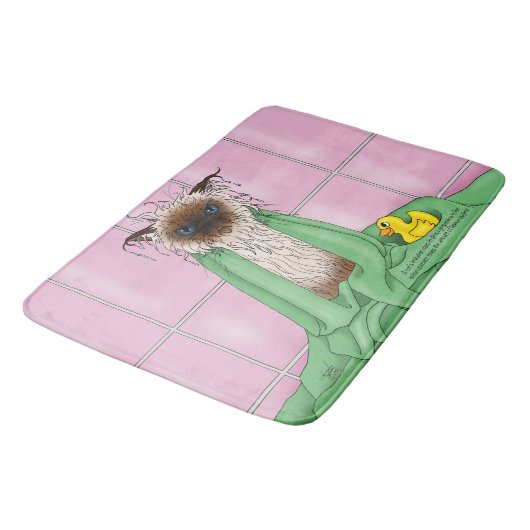 Tapis De Bain Temps de bain Siamese Chat (Angle)