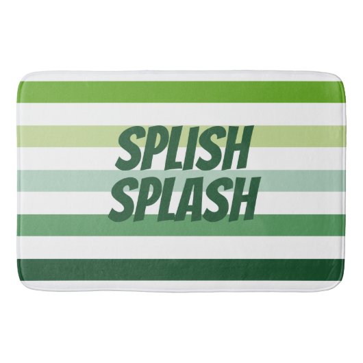 Tapis De Bain Tendance à rayures vertes (Devant)