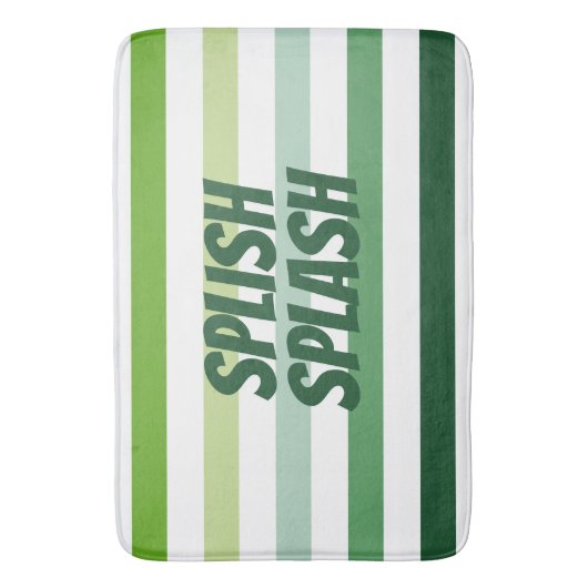 Tapis De Bain Tendance à rayures vertes (devant Vertical)