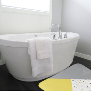 Tapis De Bain Tendance gris-jaune Terrazzo