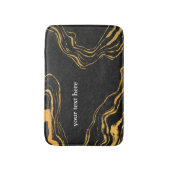 Tapis De Bain Tendance Luxe Or Noir Monogrammé (Devant (Vertical))
