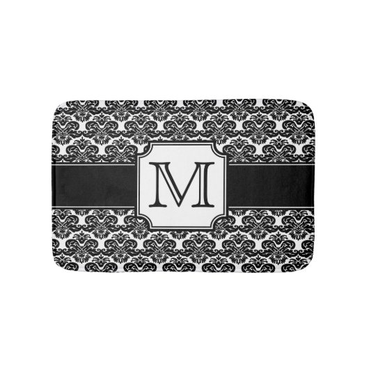 Tapis De Bain Tendance monogramme Damask (Devant)