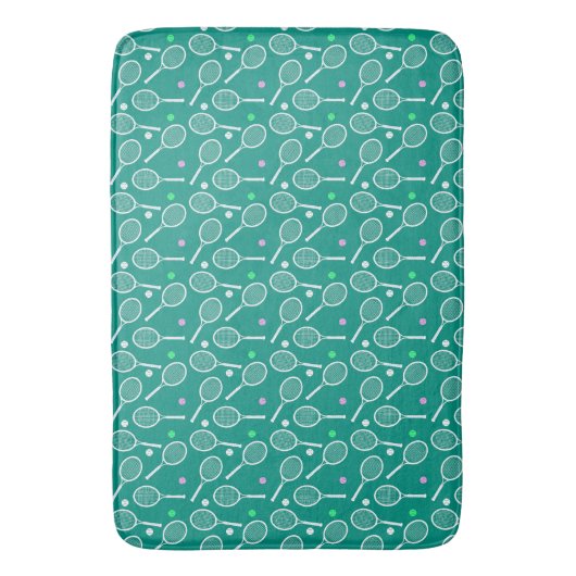 Tapis De Bain Tennis Racket Motif Green (devant Vertical)
