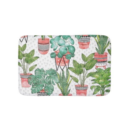 Tapis De Bain Terra Cotta Plante Pots Motif. (Devant)