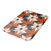 Tapis De Bain Terracotta Blanc Floral Élégant (Angle)