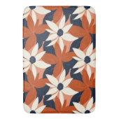 Tapis De Bain Terracotta Blanc Floral Élégant (devant Vertical)