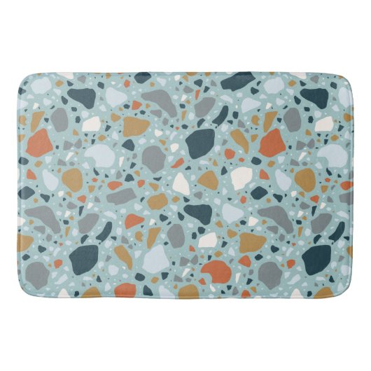 Tapis De Bain Terrazzo En Bleu (Devant)