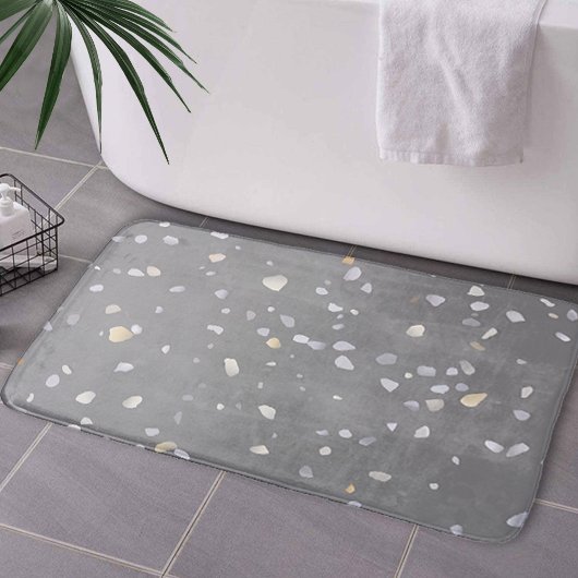 Tapis De Bain Terrazzo gris moderne
