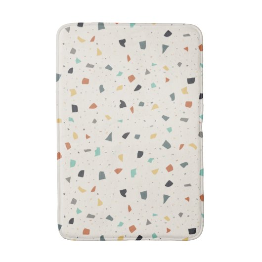 Tapis De Bain Terrazzo Tile Confetti Style Moderne Tons de Terre (Devant (Vertical))