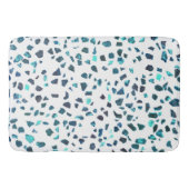 Tapis De Bain Terrazzo Turquoise Marbré Abstrait (Devant)