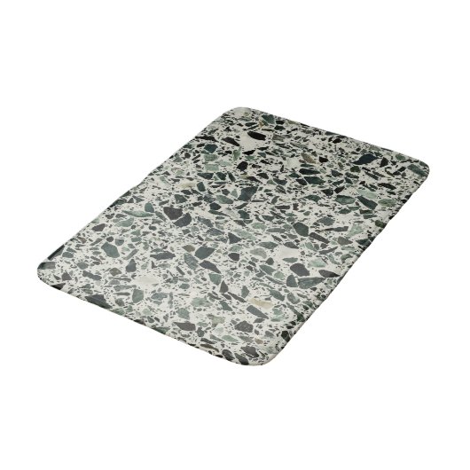 Tapis De Bain Terrazzo Vert Moderne (Angle)