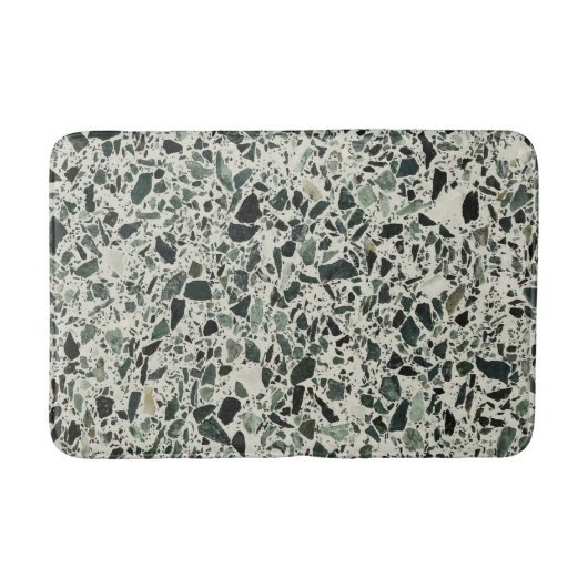 Tapis De Bain Terrazzo Vert Moderne (Devant)