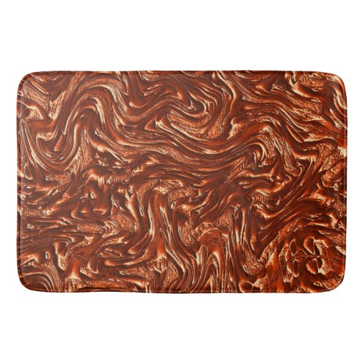 Tapis De Bain Terre cuite brune texturée (Devant)